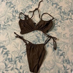 Princess Polly brown tie bikini